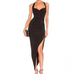 CURVY SENSE/ Plus Asymmetrical black dress/ Stretchy/ Gathered side/ Size US 3X